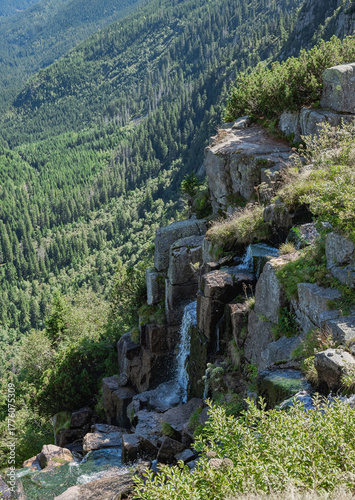 Sudetes, Giant Mountains, Śnieżne Kotły, Schneegruben, Szklarka, Kamienczyk, wodospad, Karkonosze, Sudety