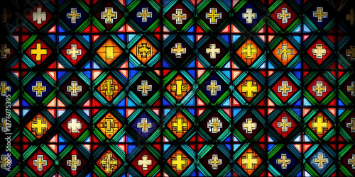 Colorful Christmas stained ...