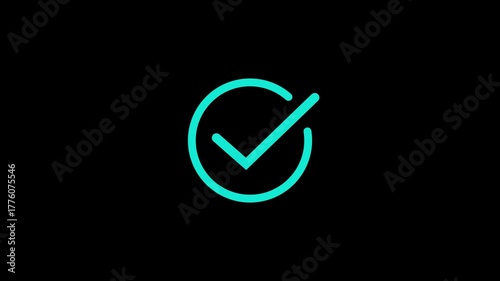 Approved symbol motion. Check mark icon animation. Modern tik mark. Success, accepted icon video footage.