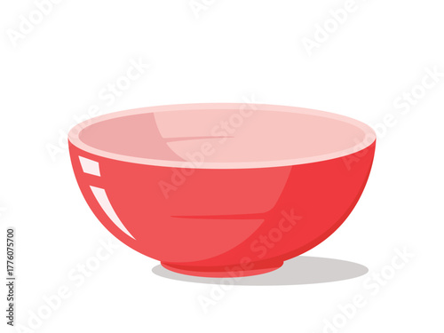 Ceramic bowl, red bowl for cooking illustration