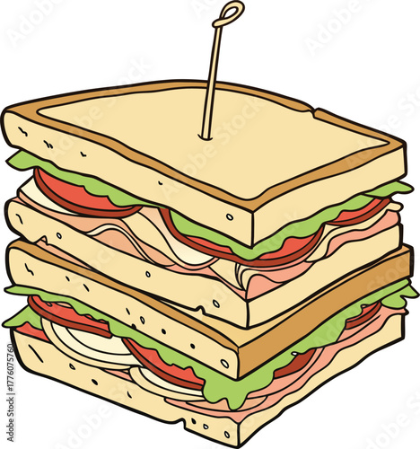  sandwich on white background 