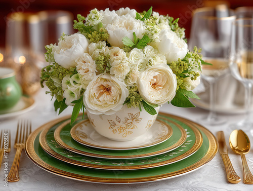 elegant green wedding table