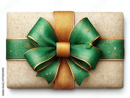 green Christmas bow isolate...