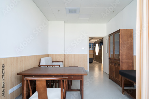 The interior of an office in a traditional Chinese medicine hospital