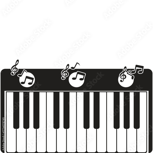 Piano icon vector ilustration template