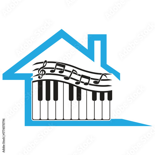 Piano icon vector ilustration template