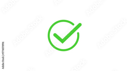 Approved symbol motion. Check mark icon animation. Modern tik mark. Success, accepted icon video footage.