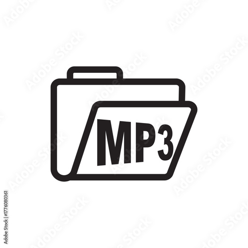 mp3 icon  - black vector icon