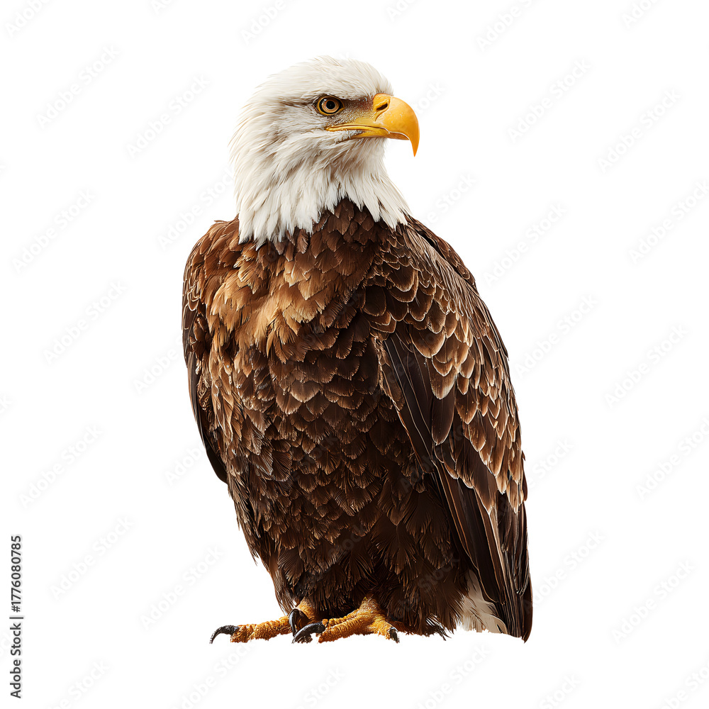 Obraz premium American bald eagle isolated on white background