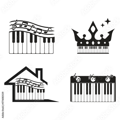 Piano icon vector ilustration template