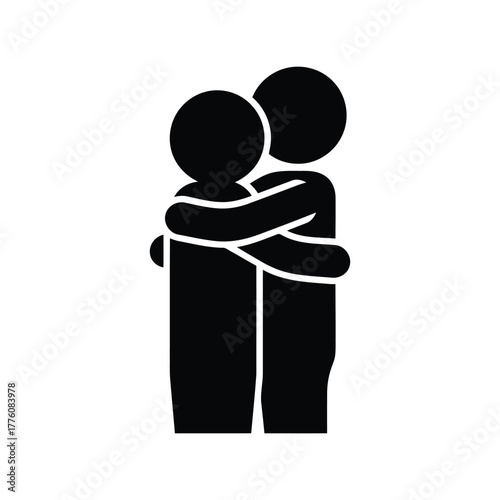 Two silhouettes embracing warmly symbolizing friendship support love and connection