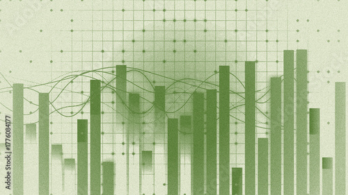 Abstract financial chart with line graph and bar chart data analysis concept for business presentation vector illustration