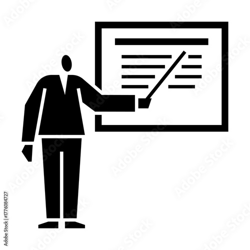 training glyph icon. presentation illustration.