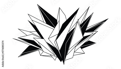 Abstract Geometric Polygonal Shapes Background Sharp Spikes