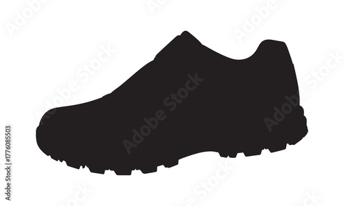 Black silhouette of a hiking shoe