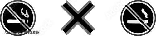 No Smoking Signs and a Red X Symbol.