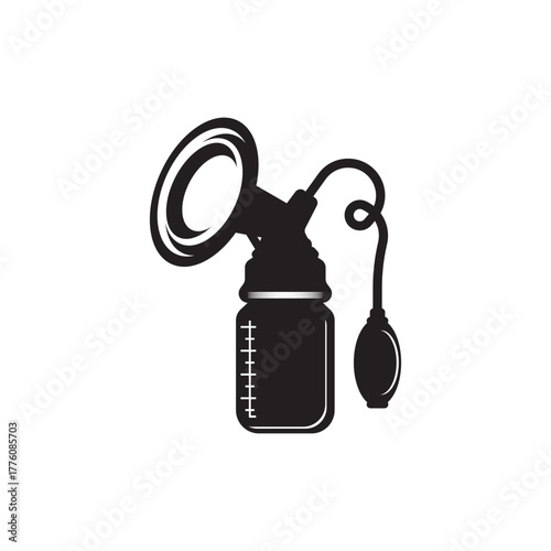Isolated breast pump symbol icon,illustration template design