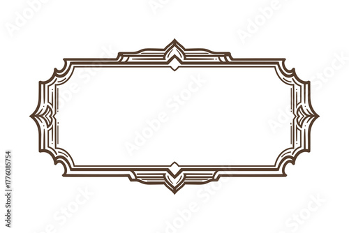 Art Deco Style Frame Isolated White Background