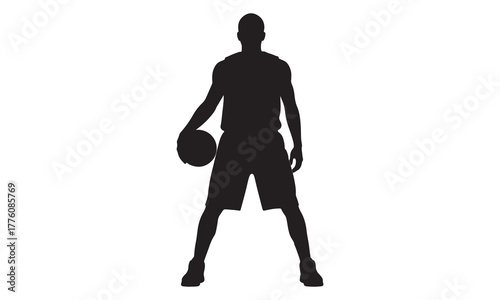 Basketball player silhouette in action