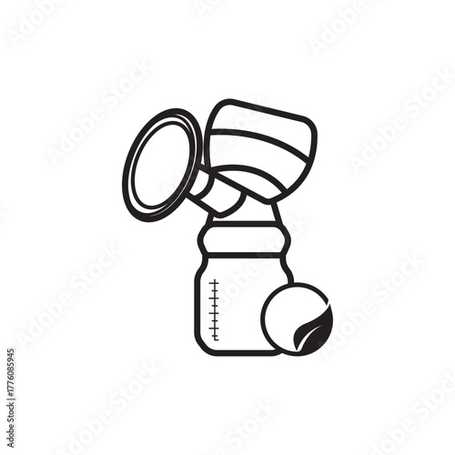 Isolated breast pump symbol icon,illustration template design
