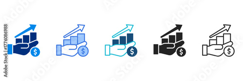 Investment Icon Set Multiple Style Vector Illustration 