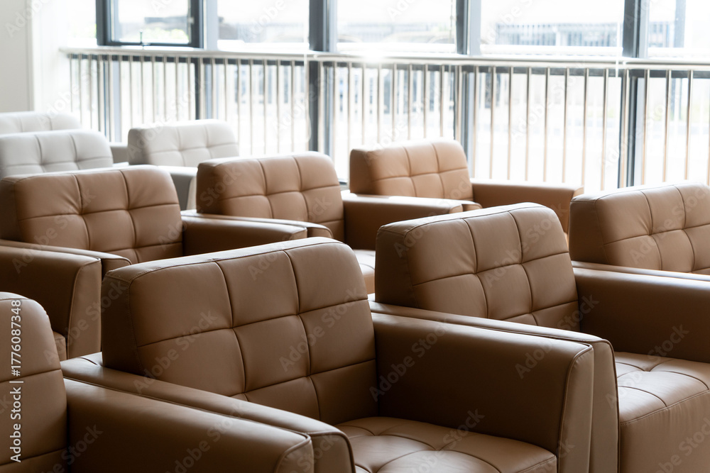 Fototapeta premium Sofa seats in the modern hospital lobby