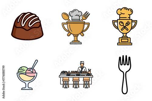 Modern Piercing and Body Jewelry Icon Set - Flat Vector Illustrations of Ear Accessories, Rings, and Bangles for Fashion and Lifestyle Design