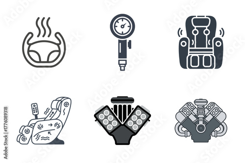 Travel and Vacation Icons Set: Hotel Services, Beach Relaxation, Safety, and Comfort