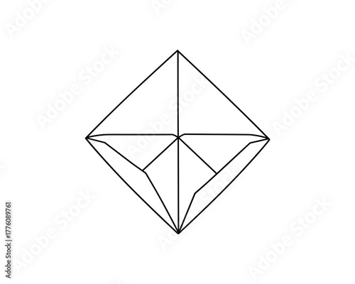 Paper fortune teller line art icon game origami craft