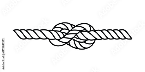 Rope knot line art icon strong connection secure binding