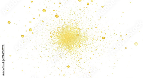 Golden glitter explosion on white background abstract vector illustration for festive designs adding a touch of luxury and celebration