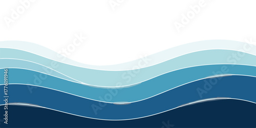 Abstract blue wavy background layered paper cut style illustration perfect for website headers and presentations