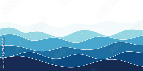 Abstract blue wave background illustration smooth wavy lines in shades of blue vector design for banners and templates