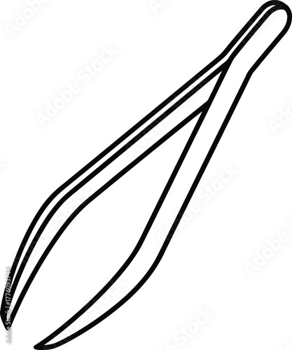 Surgical tweezers precision instrument for delicate medical procedures isolated on transparent background