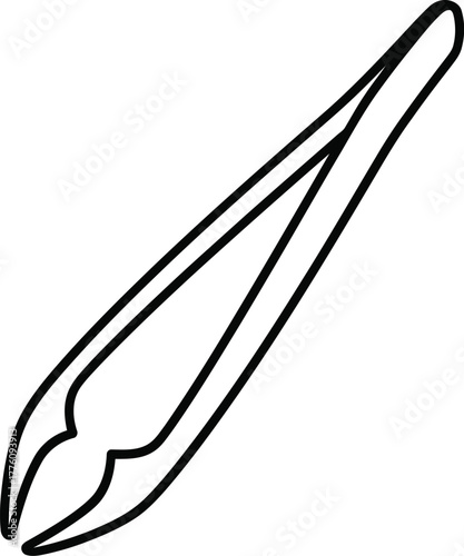 Simple line drawing of kitchen tongs ideal for cooking and food preparation tasks isolated on transparent background