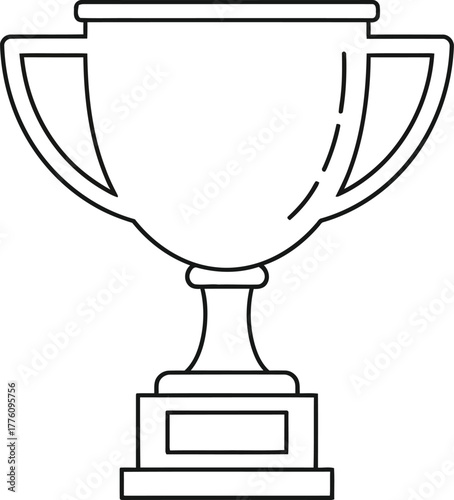 Outline trophy icon symbolizing victory achievement success and championship award symbol isolated on transparent background