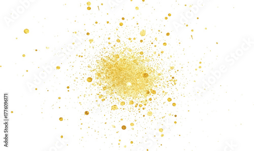 Golden glitter splash abstract sparkling dust explosion festive design element for holiday backgrounds and luxury themes