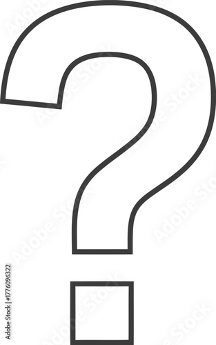 Abstract polygonal question mark symbol graphic on for inquiry and mystery concepts isolated on transparent background