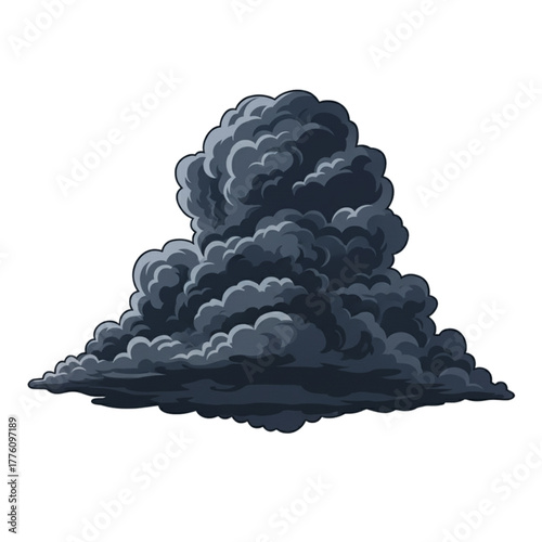 illustration of cumulonimbus clouds isolated on a white background