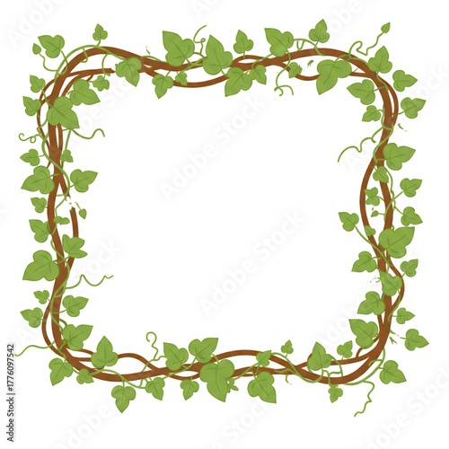Frame with vine elements. Isolated on a white background.