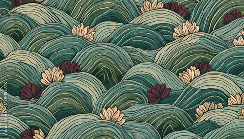 abstract seamless pattern with waves