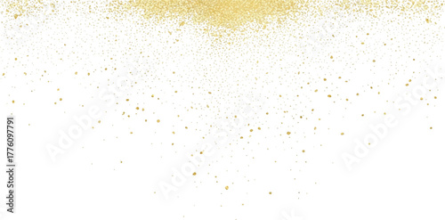 Golden glitter confetti background sparkling dust particles falling festive decoration for celebration and holiday designs