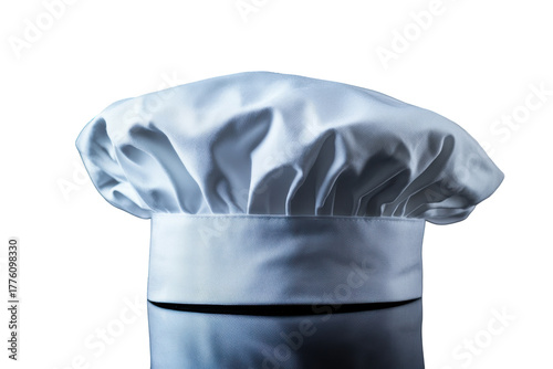 Traditional white chef hat isolated on transparent background. White chef hat isolated on white background.