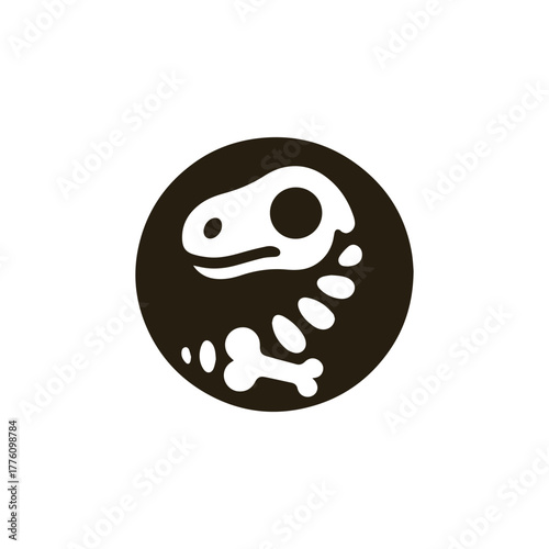 Dinosaurus Bone Fossil Logo