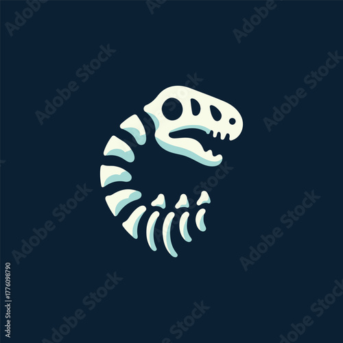 Dinosaurus Bone Fossil Logo