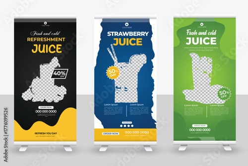 Organic Healthy Lifestyle Beverage Roll Up Banner design