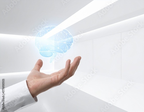 Hand reaching out to a floating glowing star or light sphere in the dark