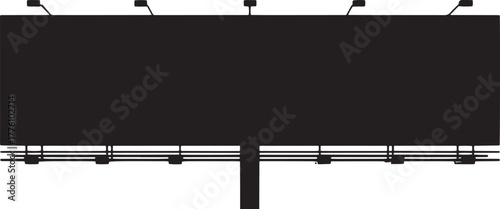 Blank Billboard Silhouette With Advertising Structure Against Neutral Backdrop