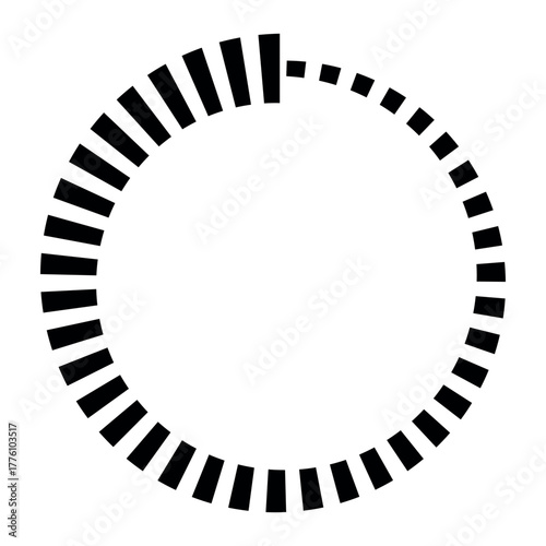 Circular Loading Progress Icon with Black Bars, loading spinner