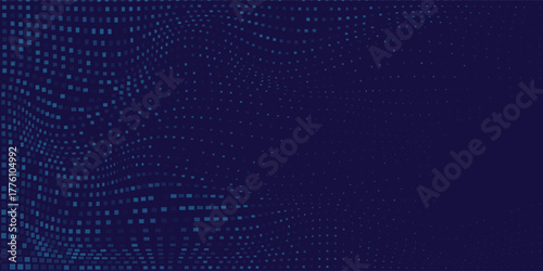 Abstract blue wavy halftone background. Dot pop art sport style design